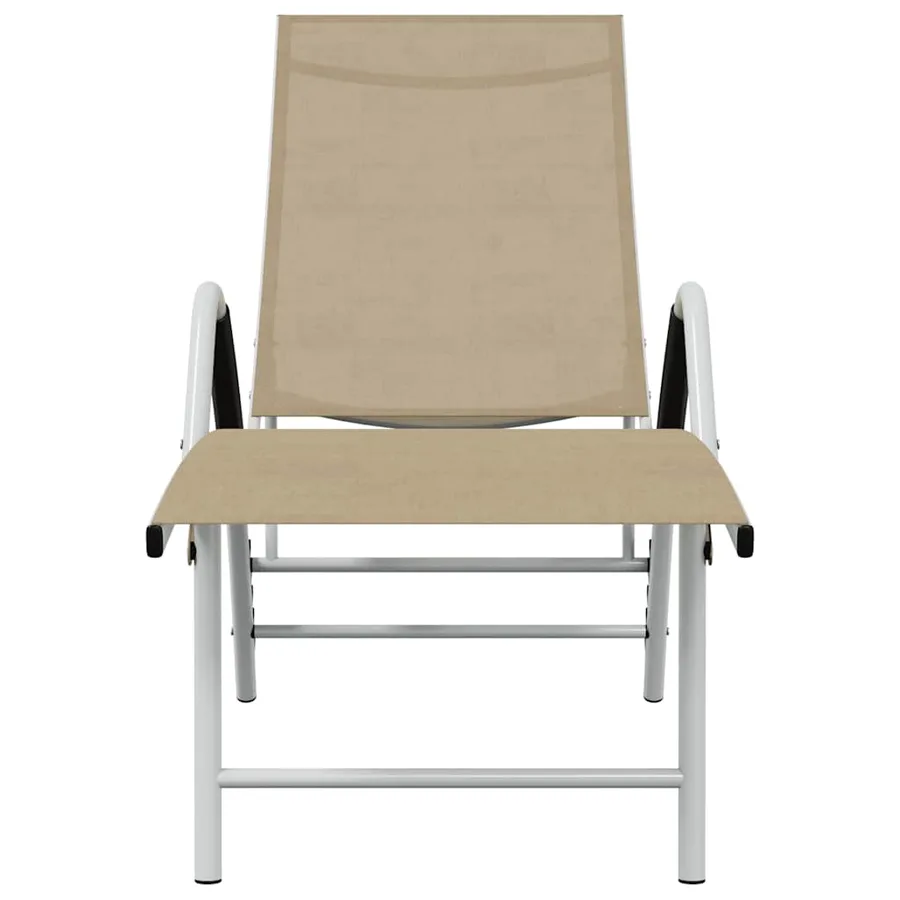 Chaise longue textilène et aluminium noir - 10