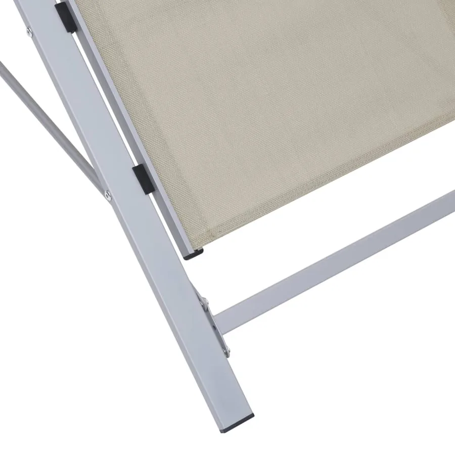 Chaise longue textilène et aluminium noir - 35