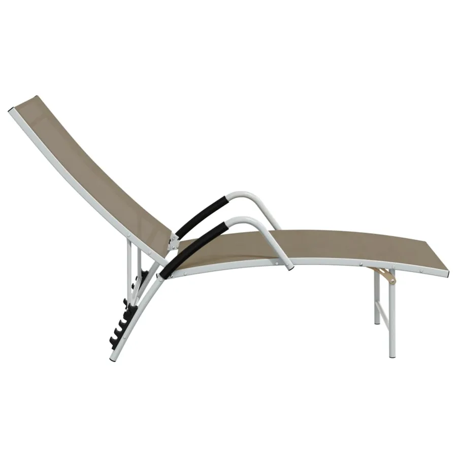 Chaise longue textilène et aluminium noir - 41