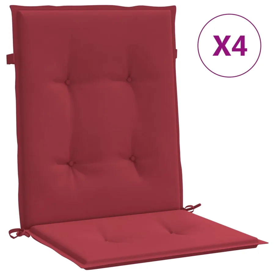 Coussins de chaise de jardin à dossier bas lot de 4 - 2