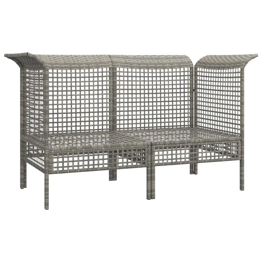 Canapés d'angle de jardin et coussins 2 pcs gris résine tressée - 4