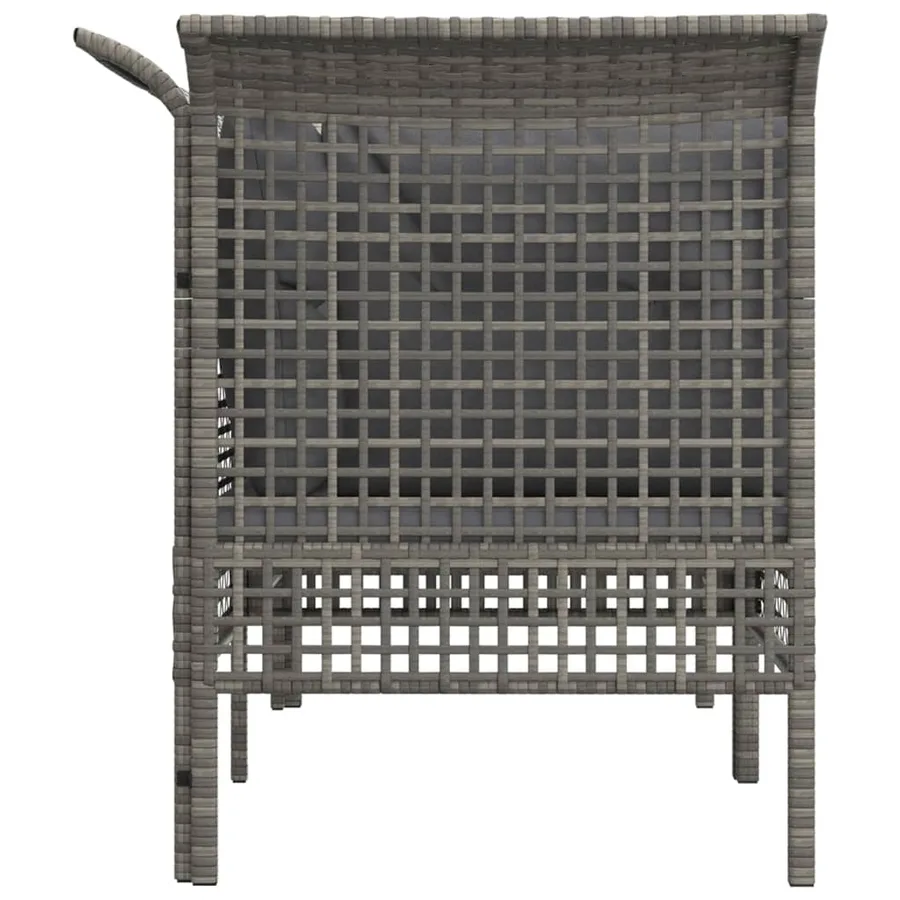 Canapés d'angle de jardin et coussins 2 pcs gris résine tressée - 5
