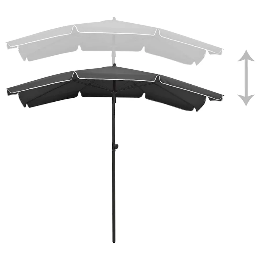 Parasol de jardin avec mât 200x130 cm anthracite - 4