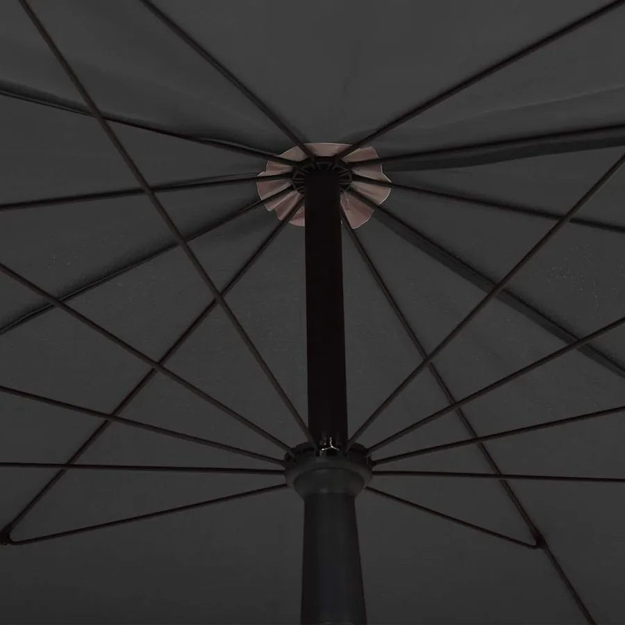 Parasol de jardin avec mât 200x130 cm anthracite - 5