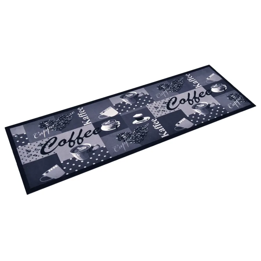 Tapis de cuisine lavable Bleu café 60x180 cm - 2