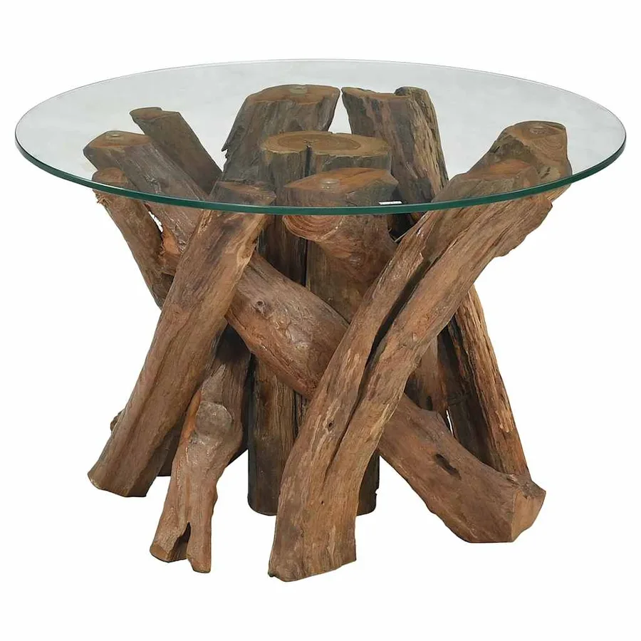 Table basse Bois flottant de teck massif 60 cm - 2