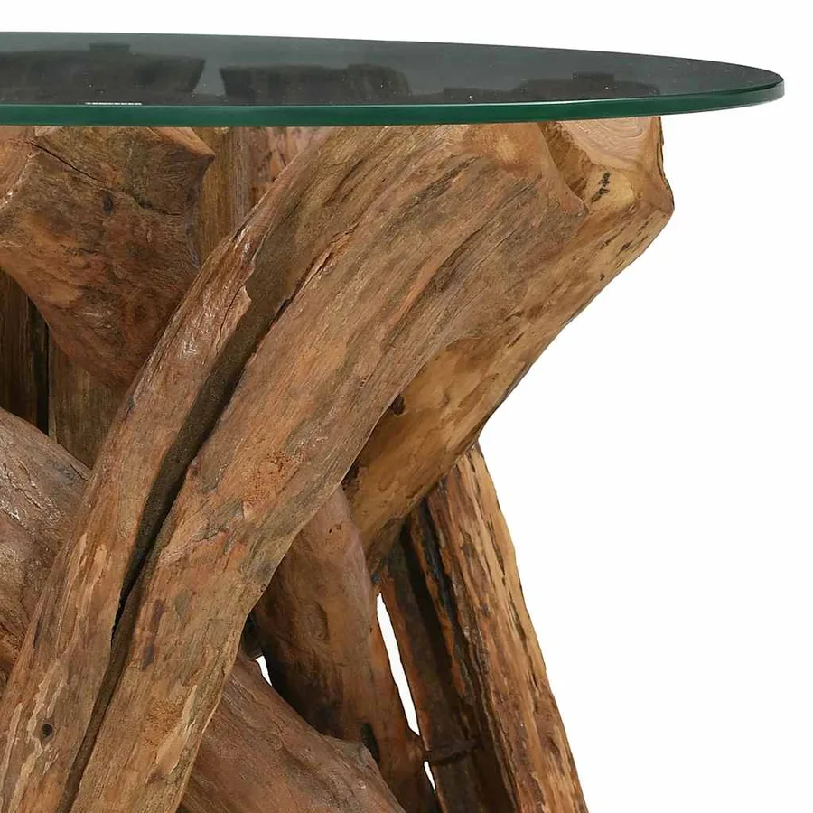 Table basse Bois flottant de teck massif 60 cm - 5