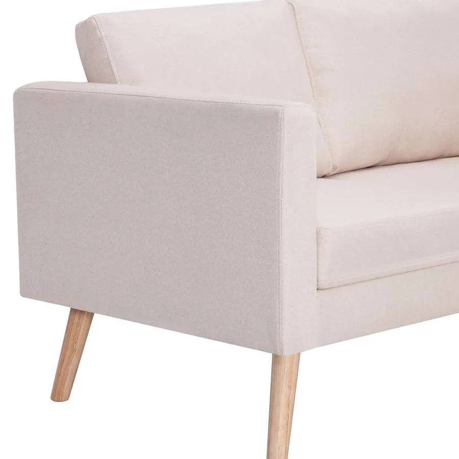Ensemble de canapé 2 pcs tissu crème - 10