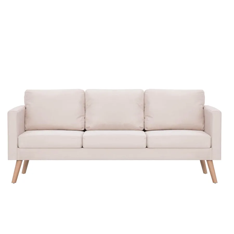 Ensemble de canapé 2 pcs tissu crème - 4