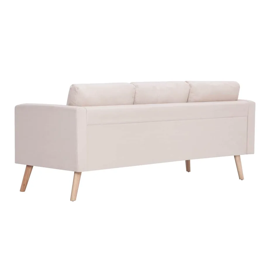 Ensemble de canapé 2 pcs tissu crème - 5