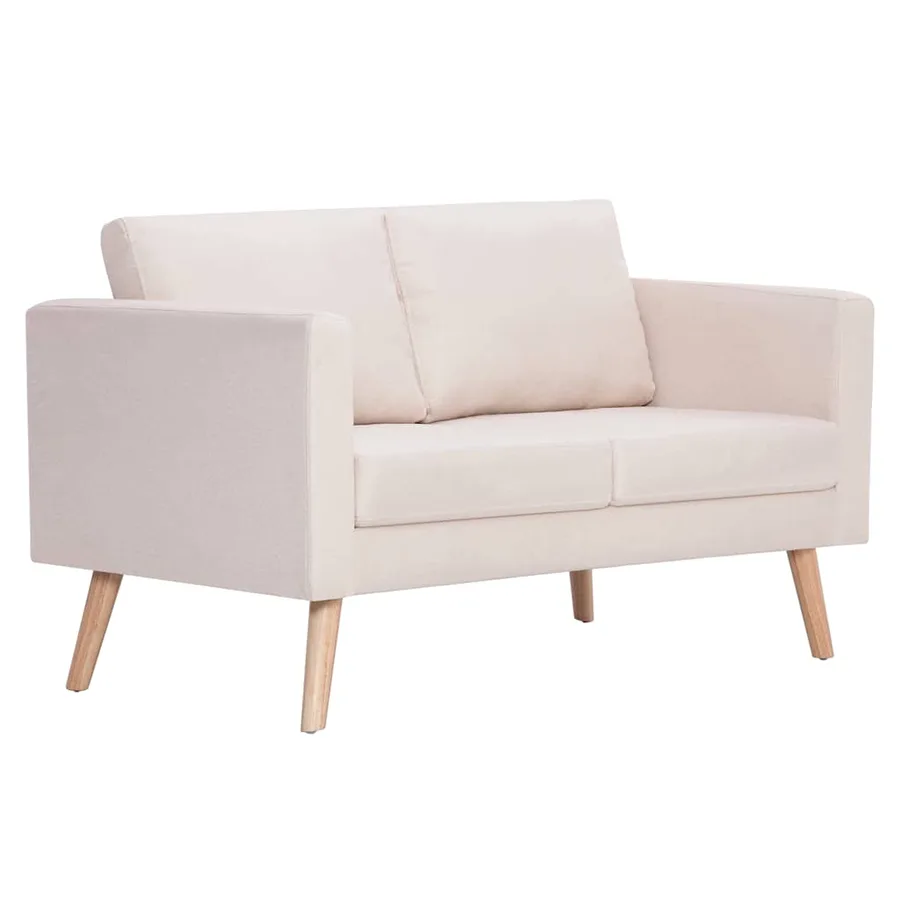 Ensemble de canapé 2 pcs tissu crème - 6