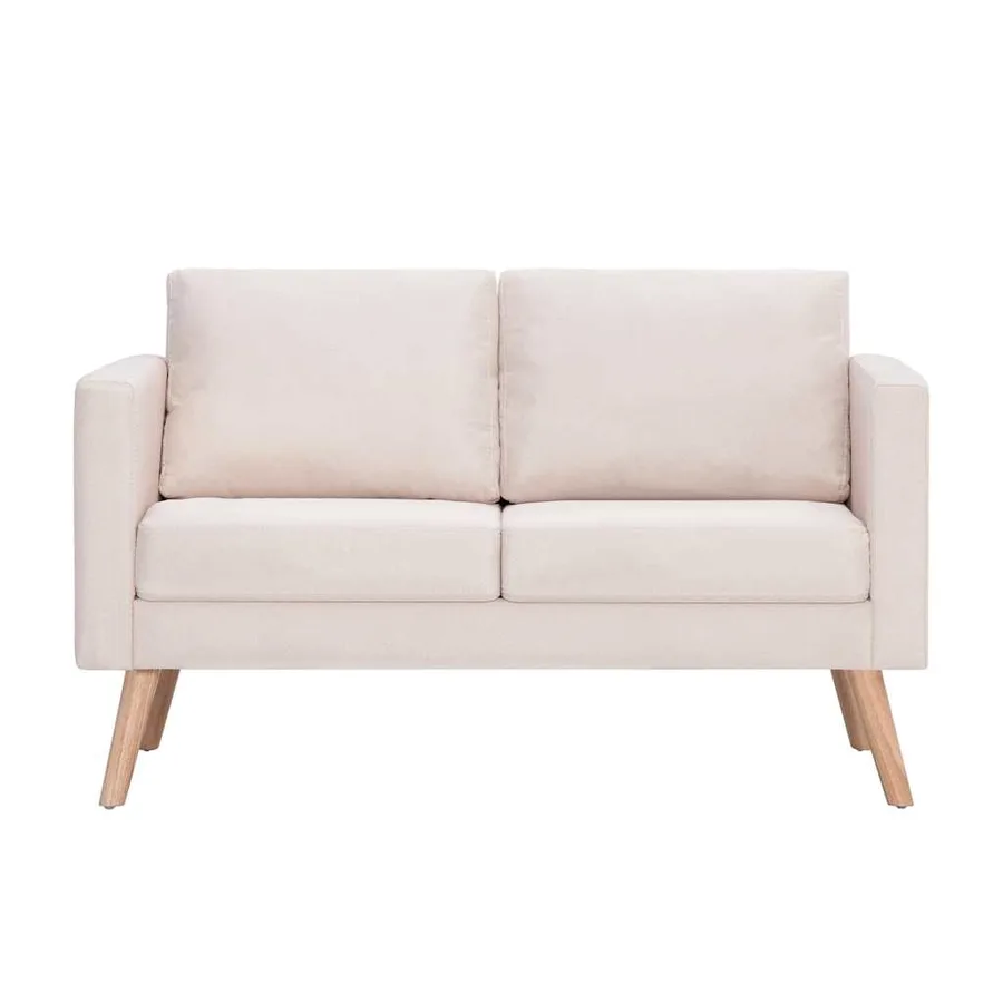 Ensemble de canapé 2 pcs tissu crème - 7