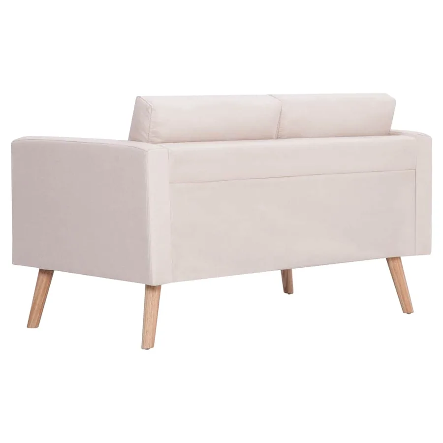 Ensemble de canapé 2 pcs tissu crème - 8
