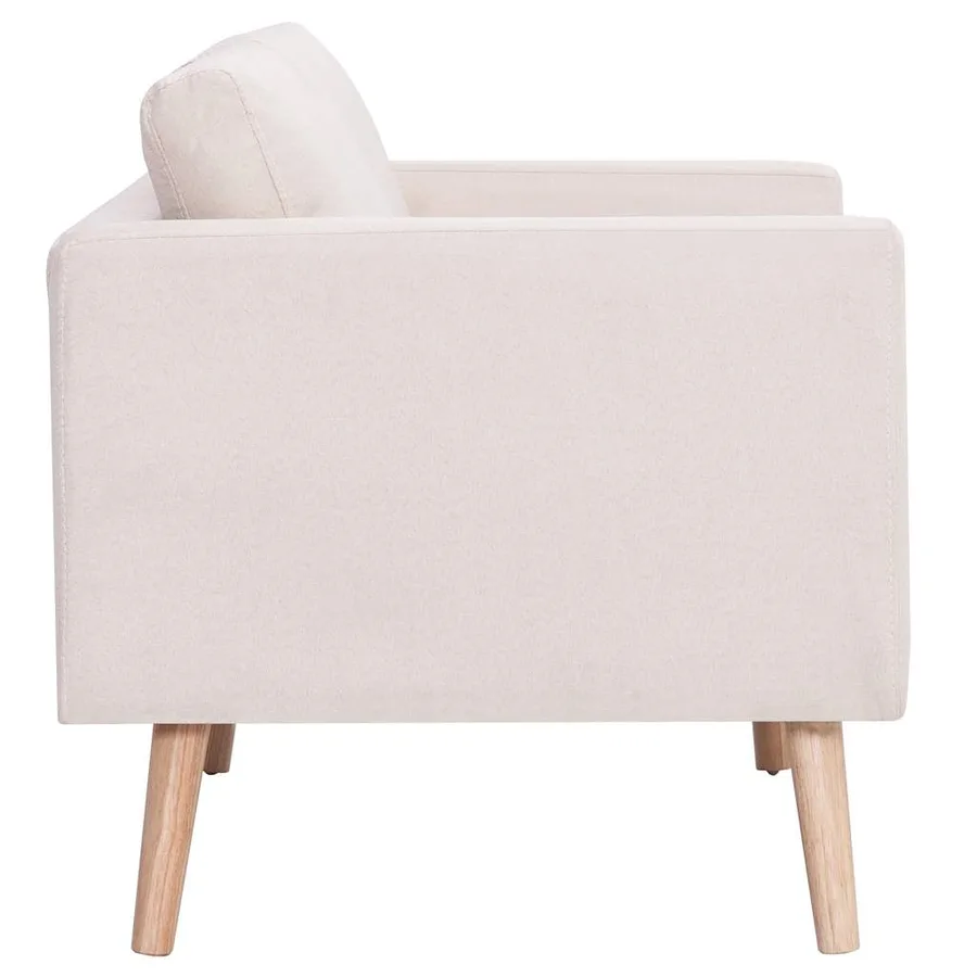 Ensemble de canapé 2 pcs tissu crème - 9