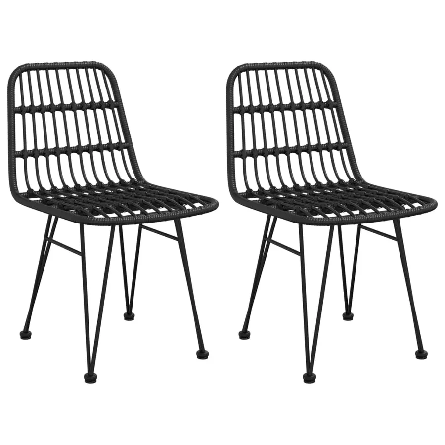 Ensemble à manger de jardin 3 pcs Noir Résine tressée - 4