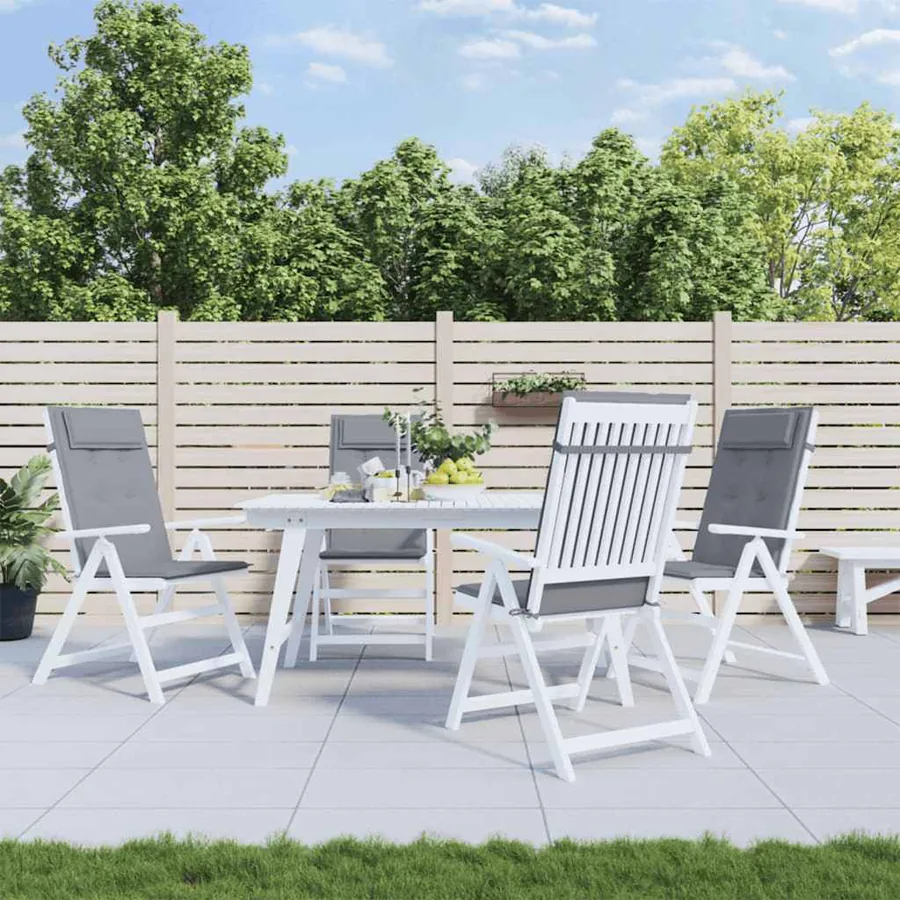 Coussins de chaise à dossier haut lot de 6 gris tissu oxford