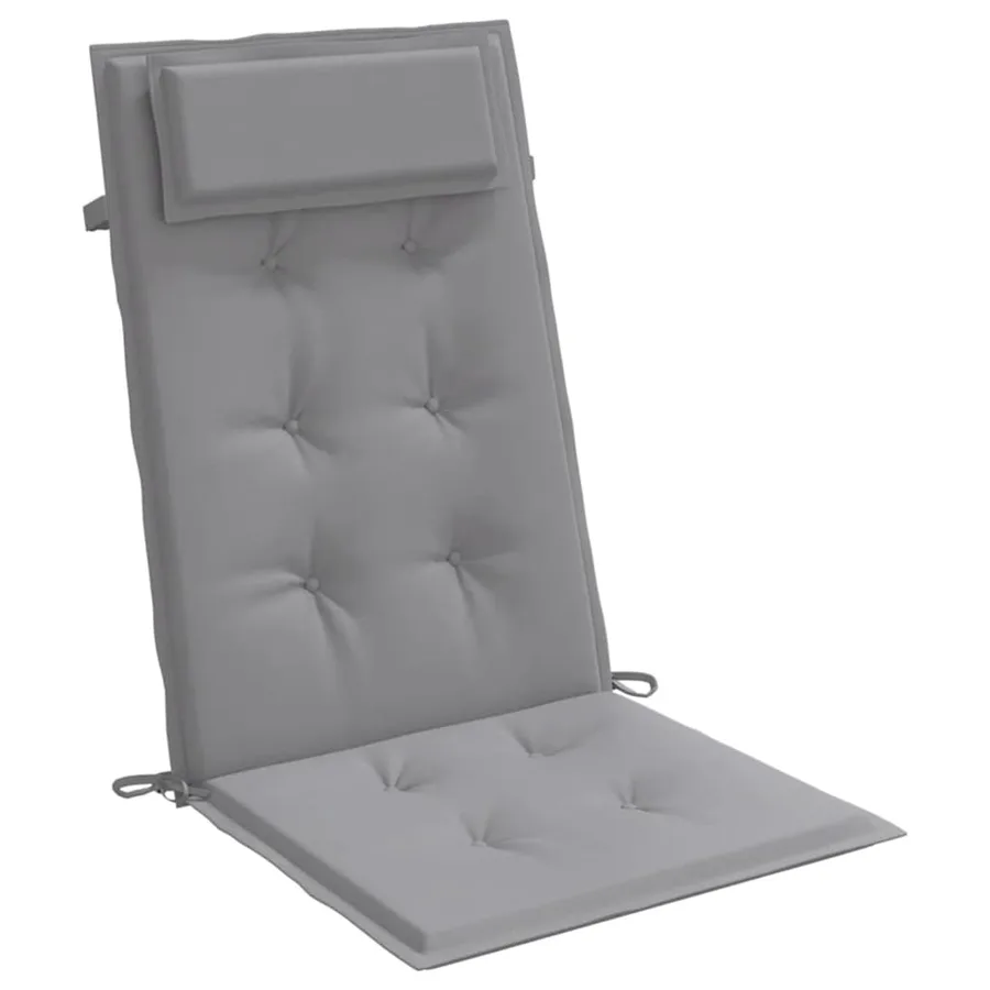 Coussins de chaise à dossier haut lot de 6 gris tissu oxford - 5