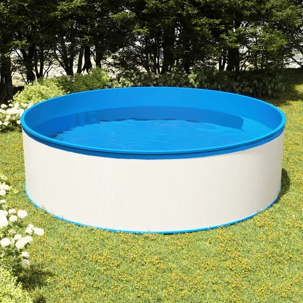 Piscine avec écumoire suspendue et pompe 350x90 cm Blanc