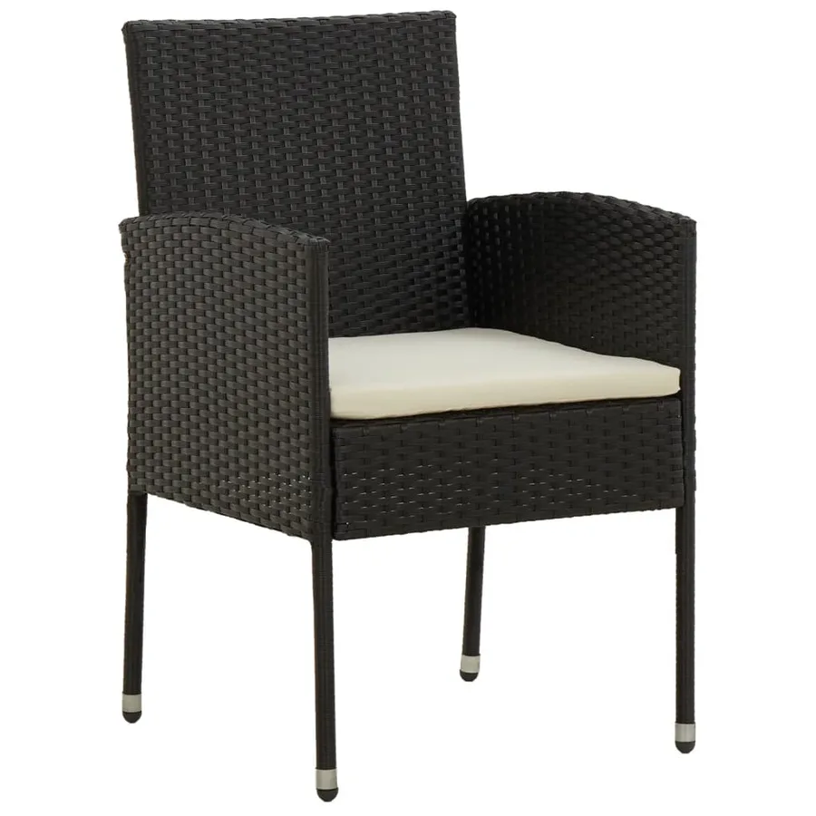 Ensemble à manger d'extérieur 7 pcs Résine tressée Noir - 4