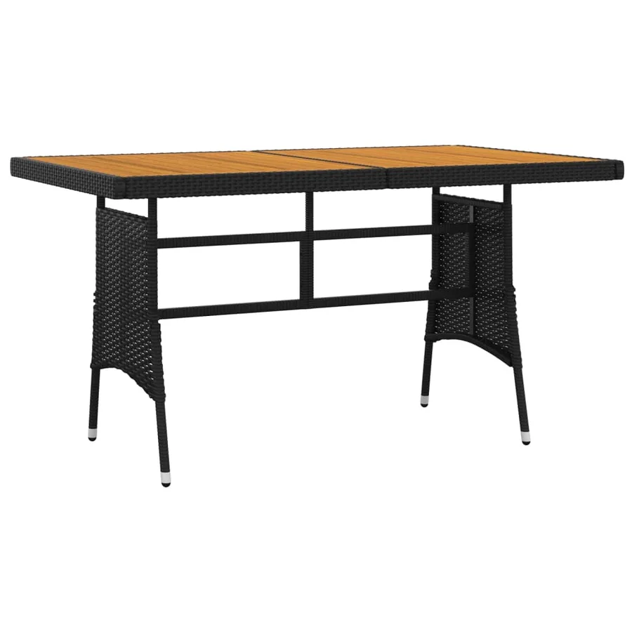 Ensemble à manger d'extérieur 7 pcs Résine tressée Noir - 6