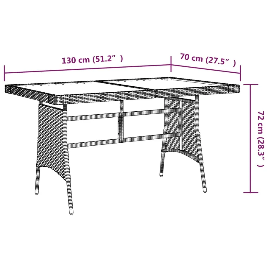 Ensemble à manger d'extérieur 7 pcs Résine tressée Noir - 9
