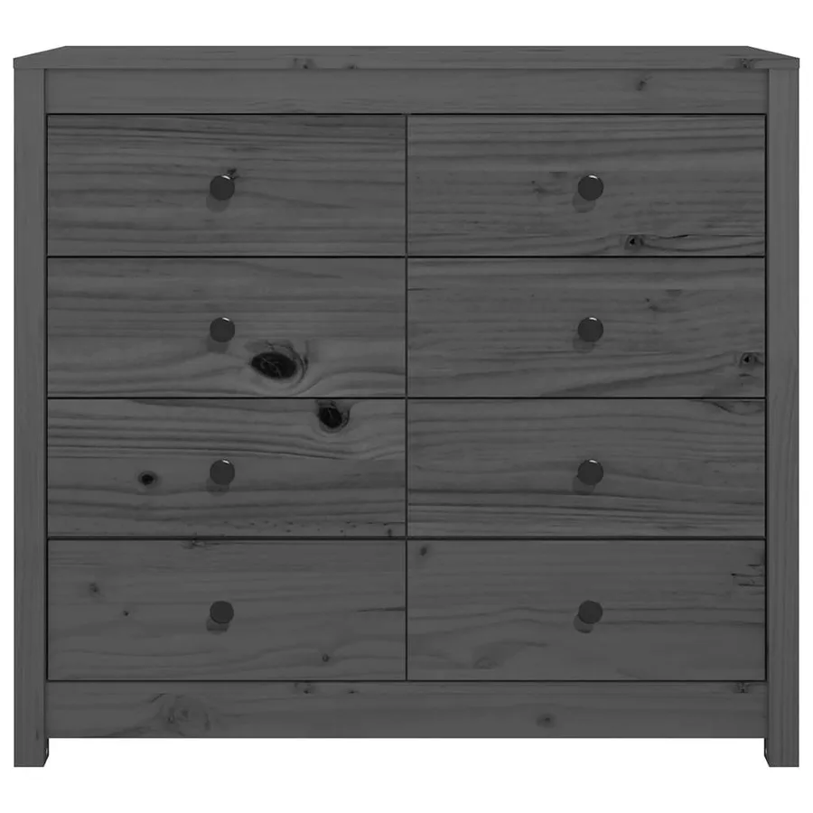 Armoire latérale Gris 100x40x90 cm Bois de pin massif - 4
