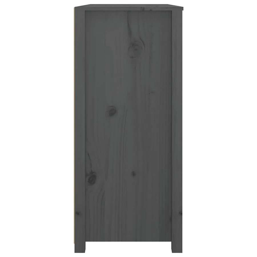 Armoire latérale Gris 100x40x90 cm Bois de pin massif - 5