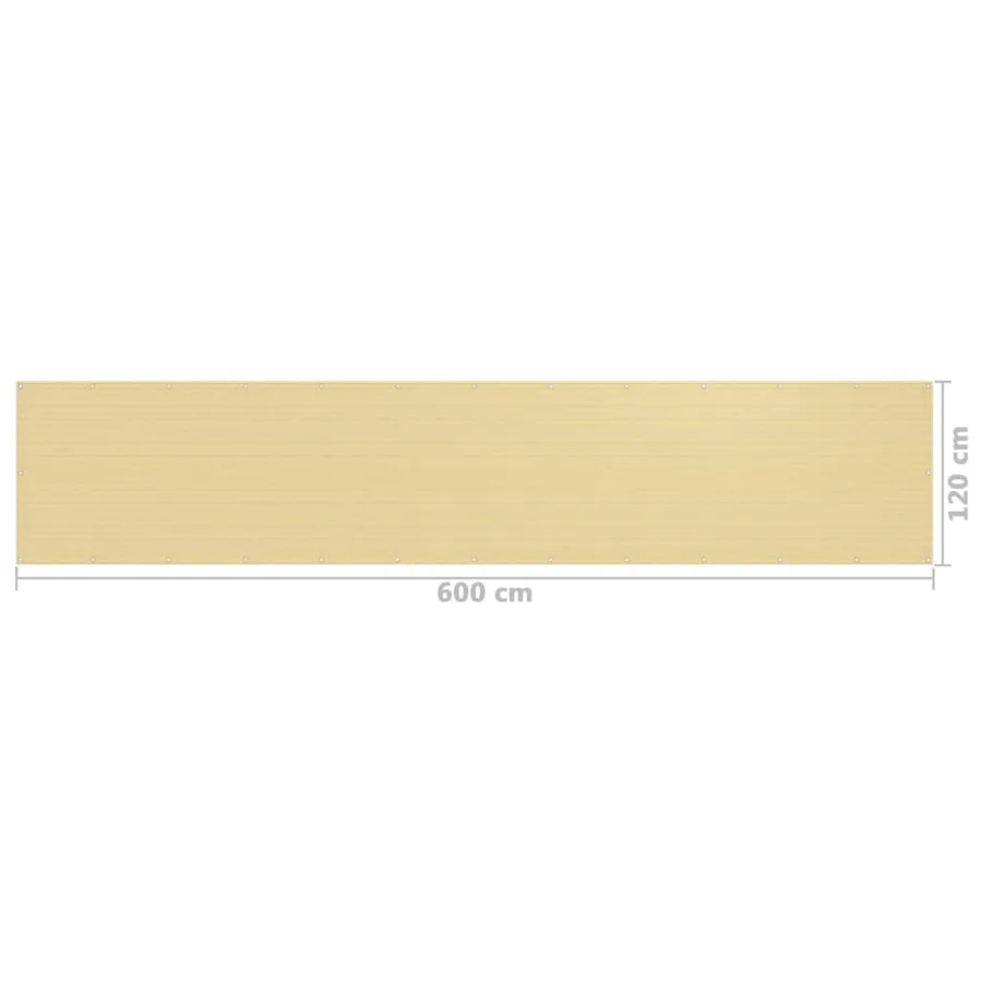Écran de balcon Beige 120x600 cm PEHD - 5