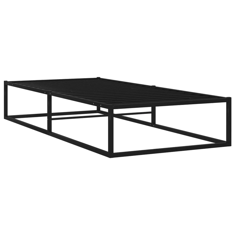 Cadre de lit sans matelas noir métal 90x200 cm - 2