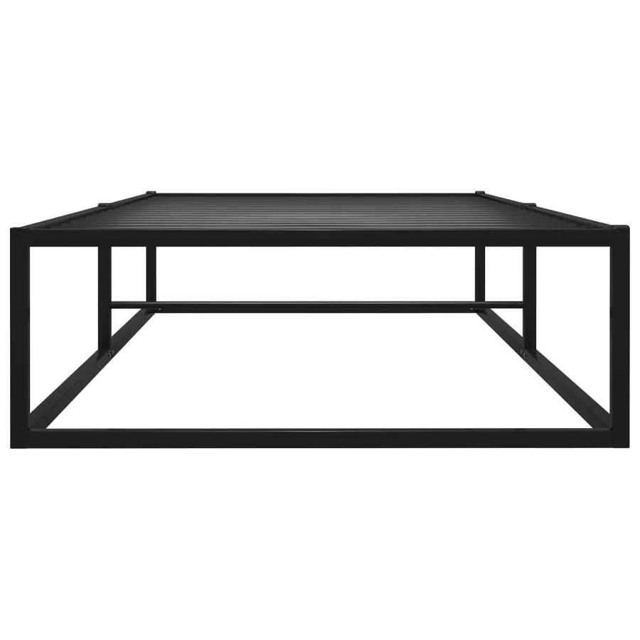 Cadre de lit sans matelas noir métal 90x200 cm - 3