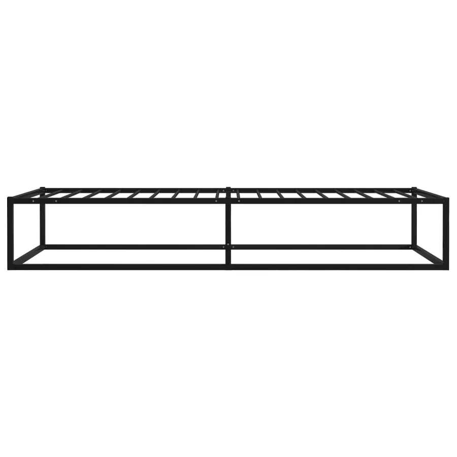Cadre de lit sans matelas noir métal 90x200 cm - 4