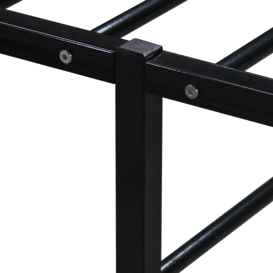 Cadre de lit sans matelas noir métal 90x200 cm - 5