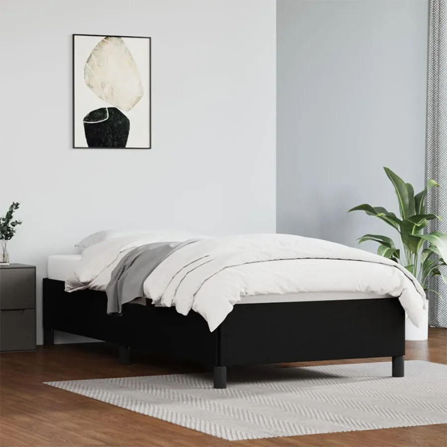 Cadre de lit sans matelas noir 90x200 cm similicuir