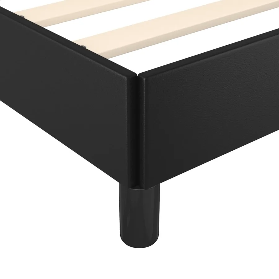 Cadre de lit sans matelas noir 90x200 cm similicuir - 7