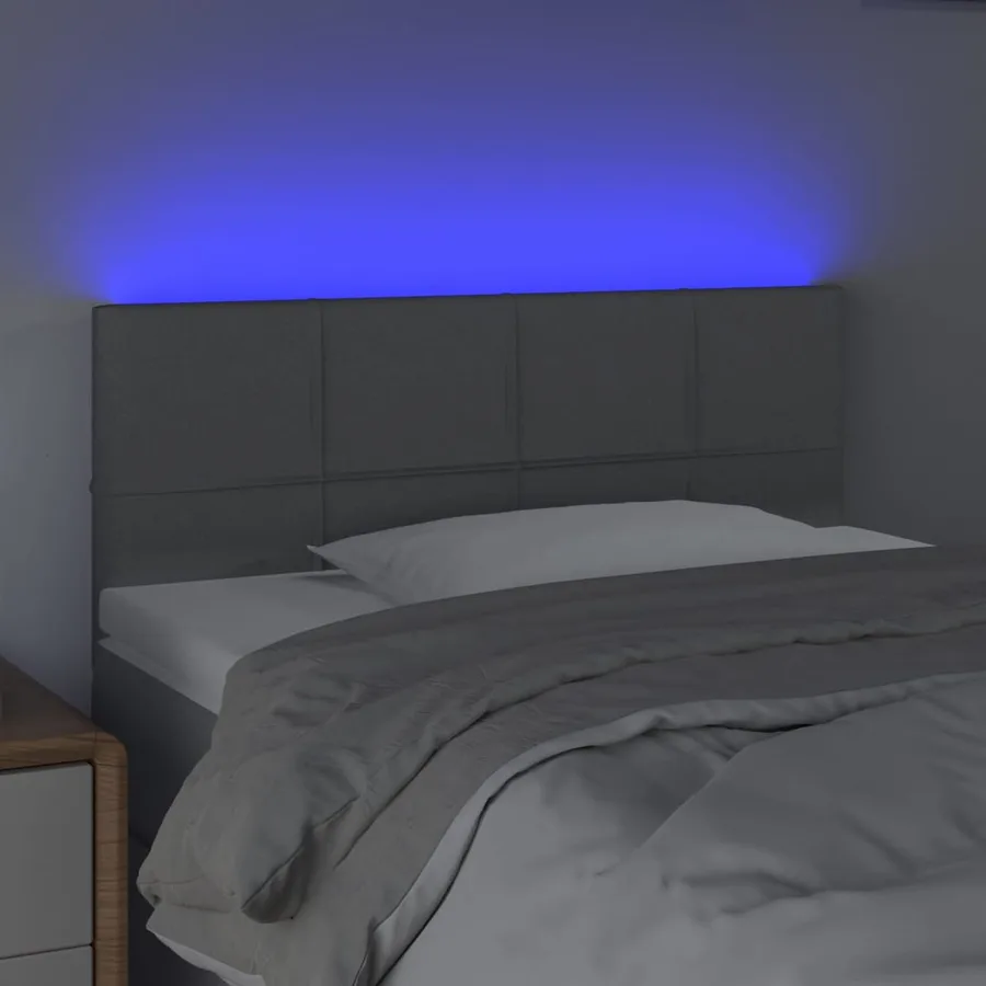 Tête de lit à LED Gris clair 80x5x78/88 cm Tissu - 3