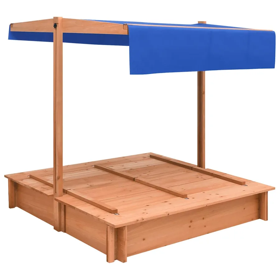 Bac à sable avec toit Bois de sapin 112x112x112 cm - 4