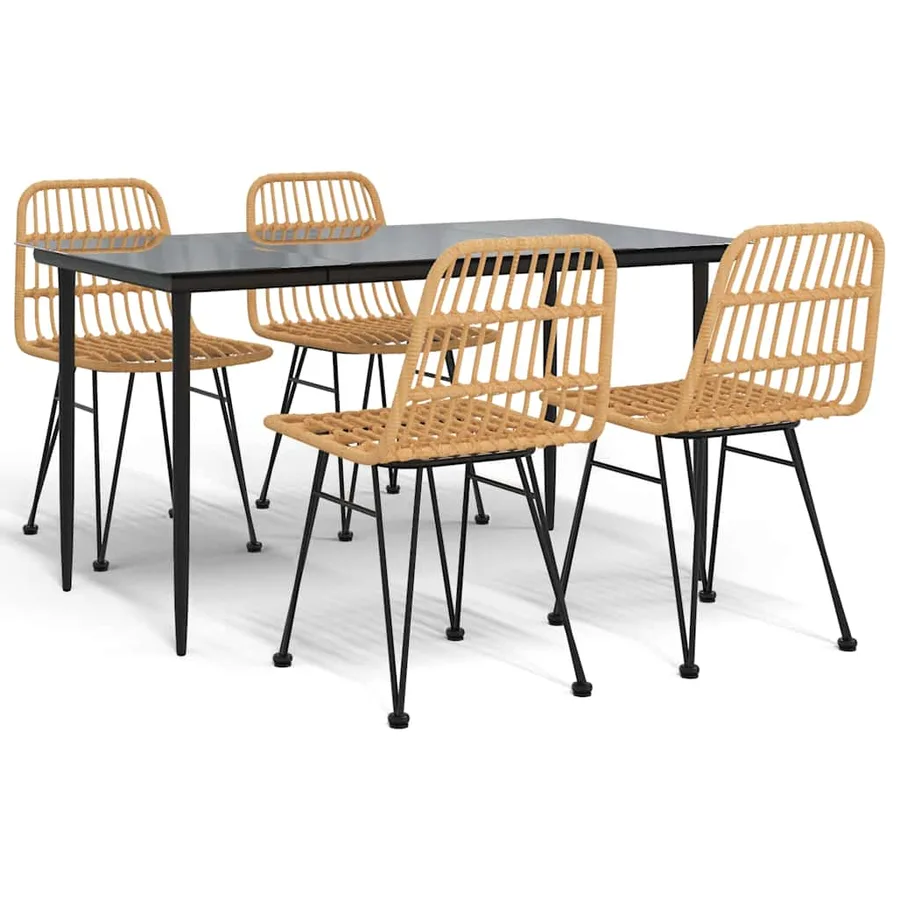Ensemble à manger de jardin 5pcs Résine tressée - 2