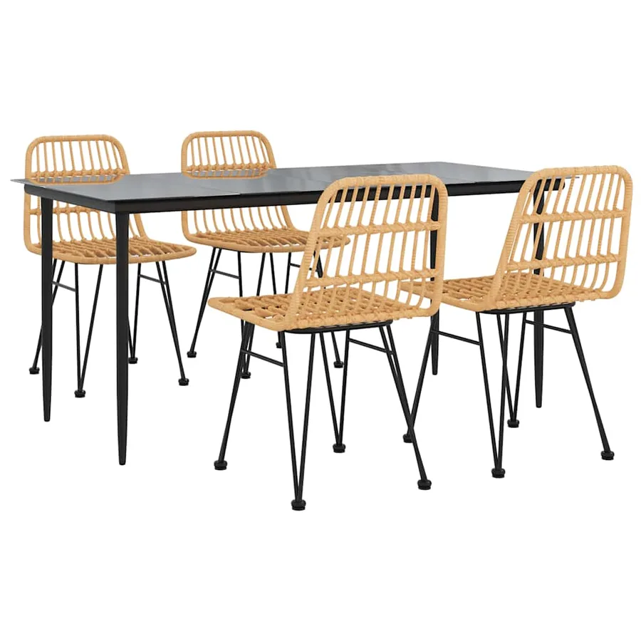 Ensemble à manger de jardin 5pcs Résine tressée - 3