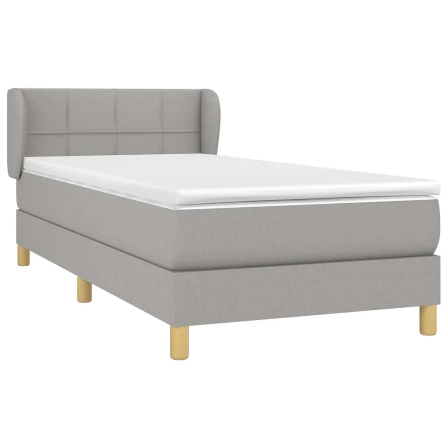 Sommier à lattes de lit avec matelas Gris clair 80x200 cm Tissu - 3