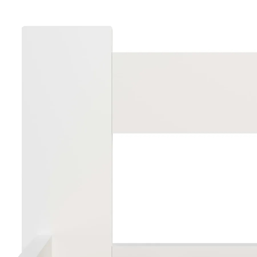 Cadre de lit sans matelas blanc bois massif de pin 200x200 cm - 5