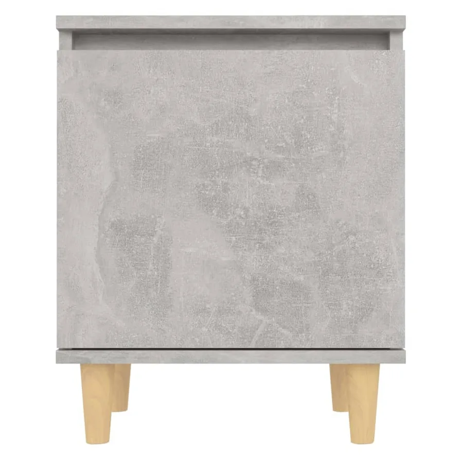 Tables de chevet avec pieds en bois 2 pcs Gris béton 40x30x50cm - 5