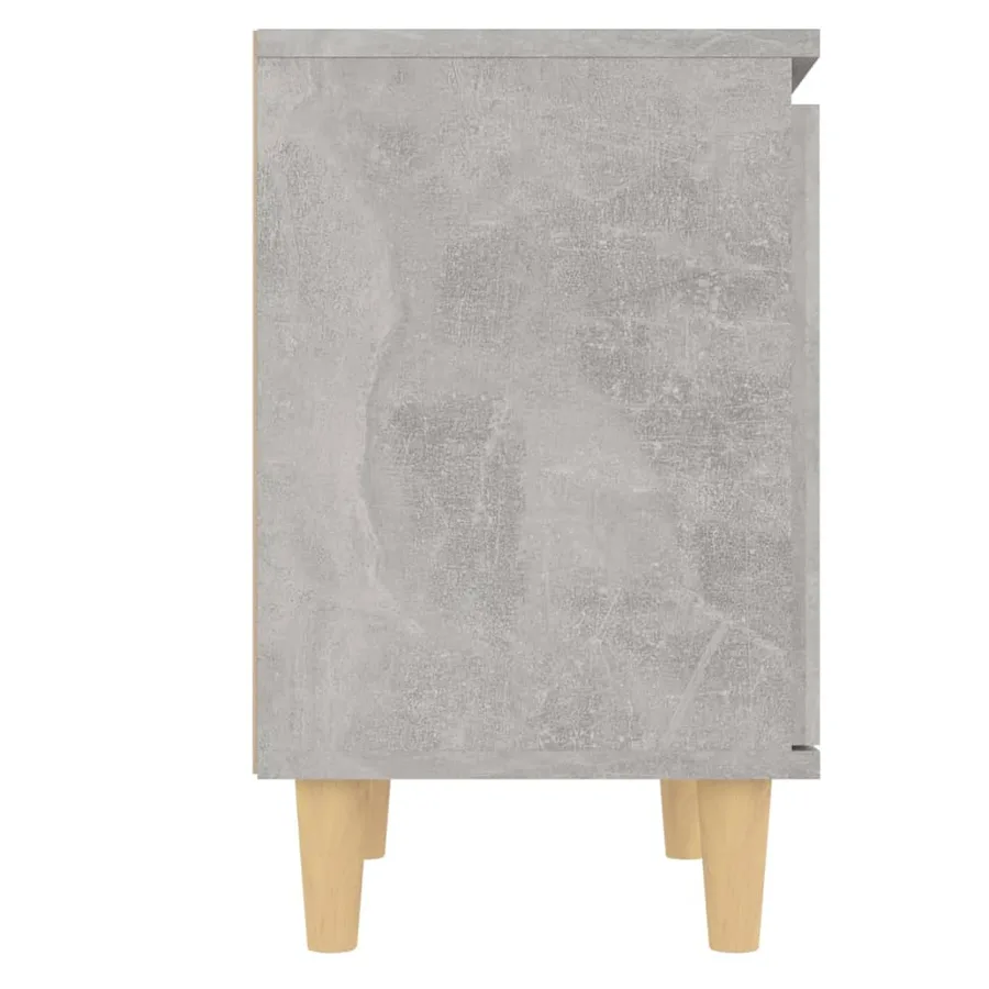 Tables de chevet avec pieds en bois 2 pcs Gris béton 40x30x50cm - 6