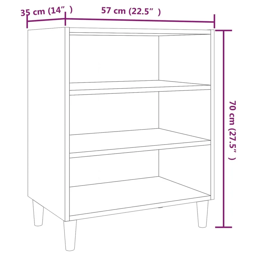 Buffet sonoma gris 57x35x70 cm bois d'ingénierie - 6