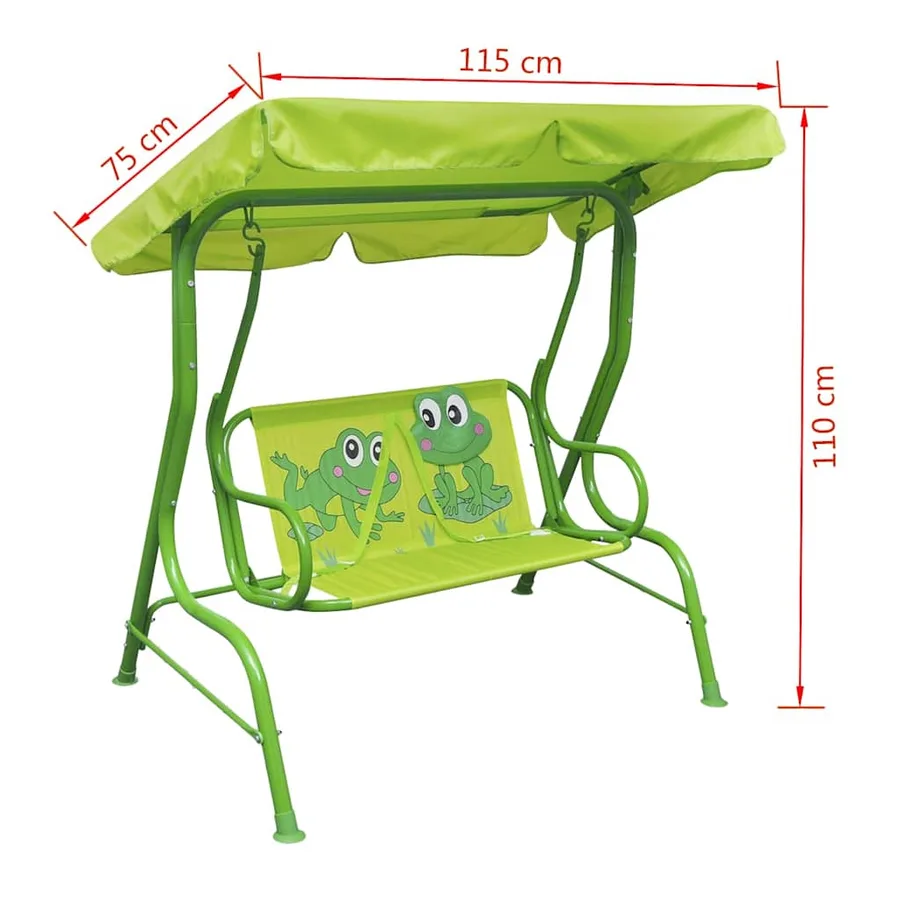 Siège balançoire pour enfants vert - 6