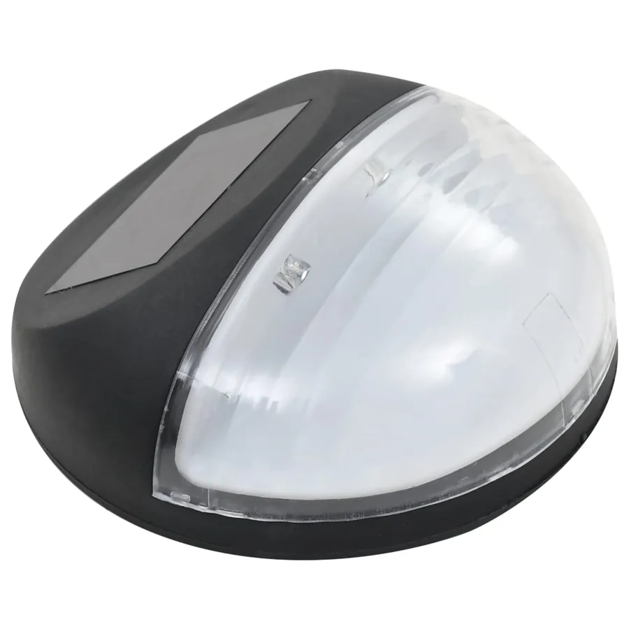 Lampe solaire murale à LED d'extérieur 12 pcs Rond Noir - 4