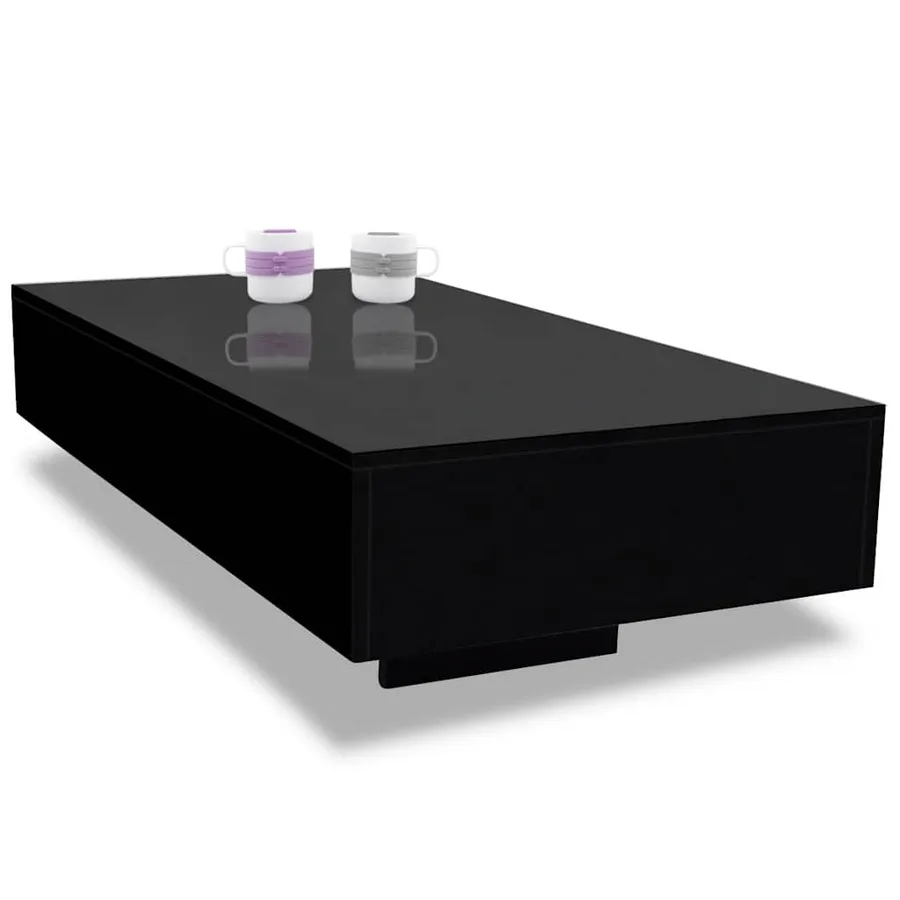 Table basse noir brillant - 4