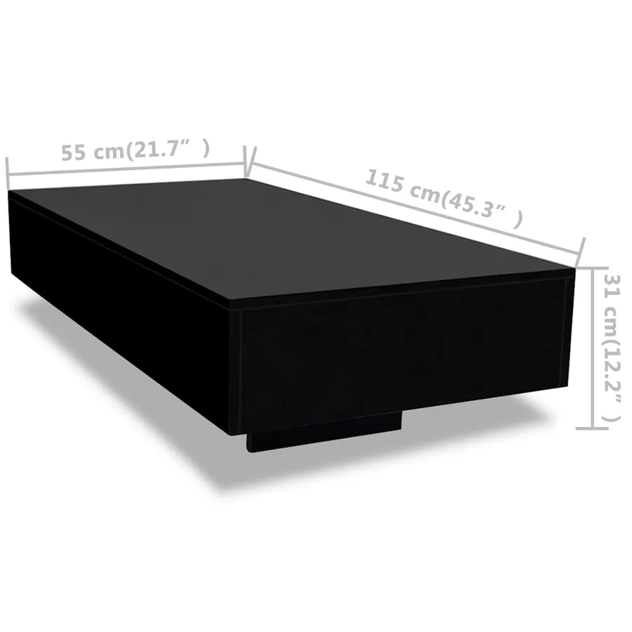 Table basse noir brillant - 6