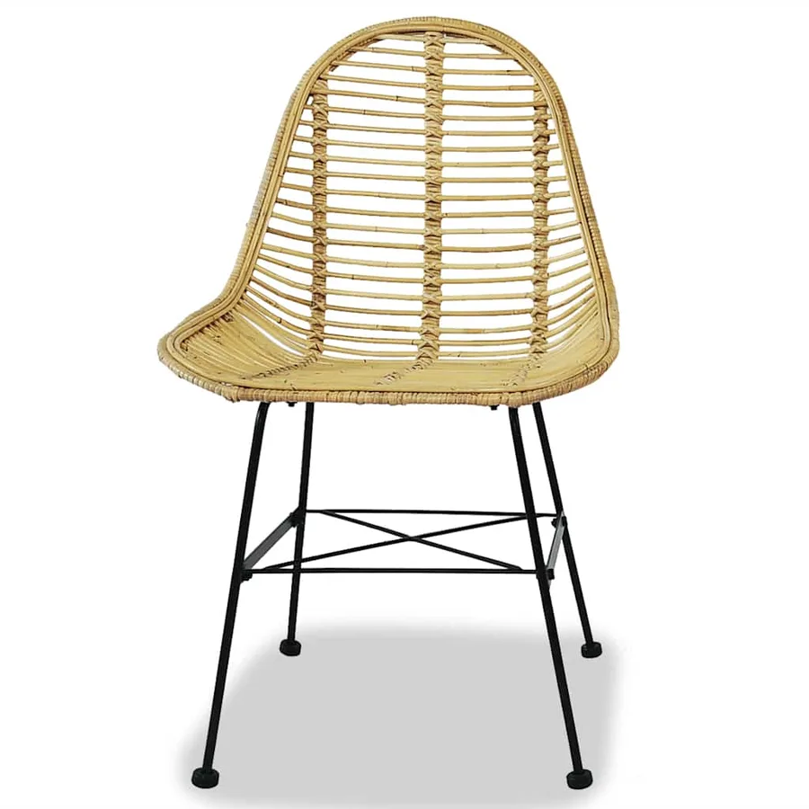 Chaises à manger lot de 4 rotin naturel - 2
