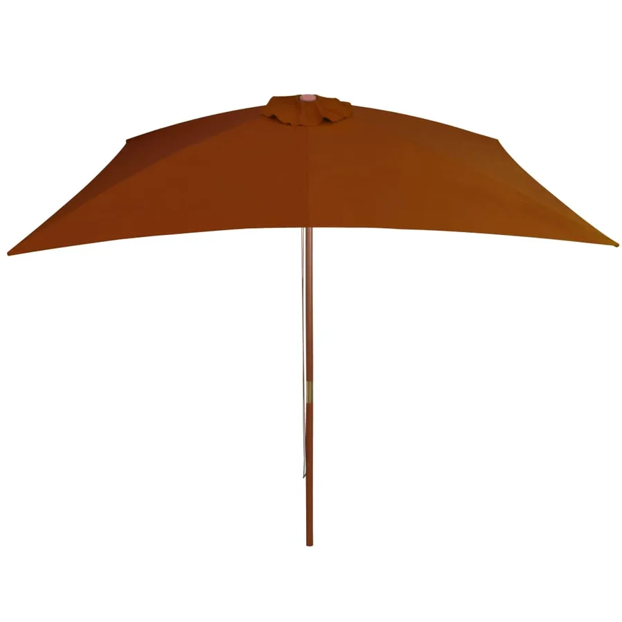 Parasol de jardin avec mât en bois terre cuite 200x300 cm - 3