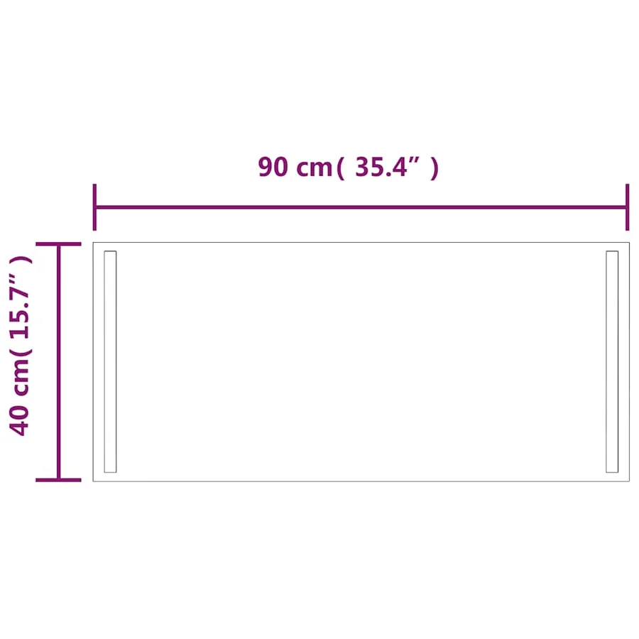 Miroir de salle de bain à LED 90x40 cm - 5